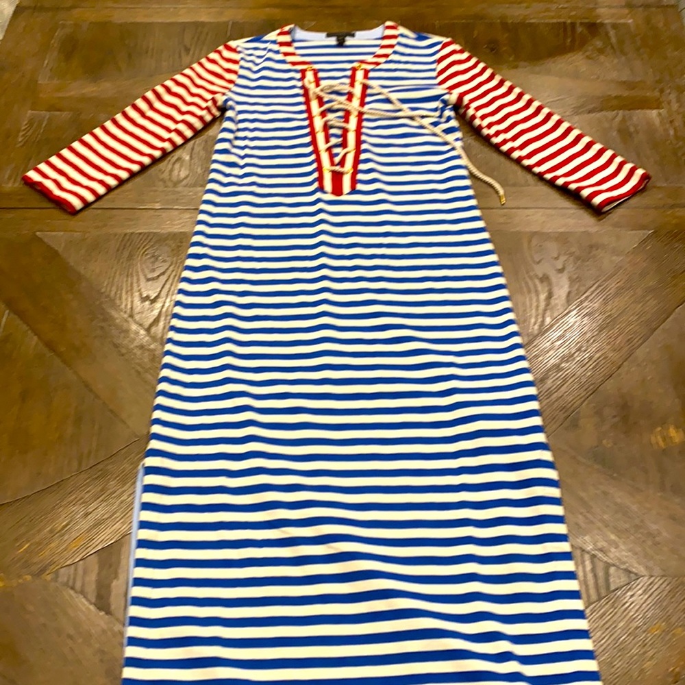 J crew striped maxi dress